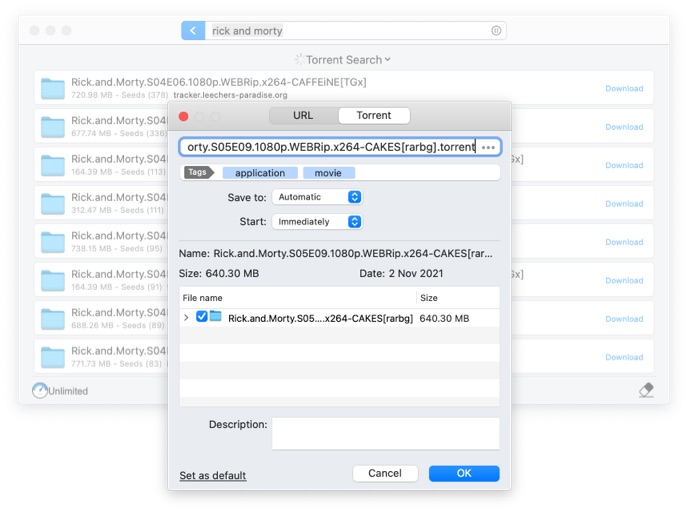 Free torrent client for Mac with additional options