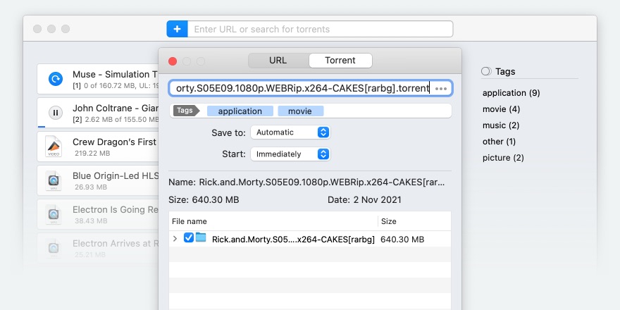 Look at the best uTorrent alternative for Mac – Folx.